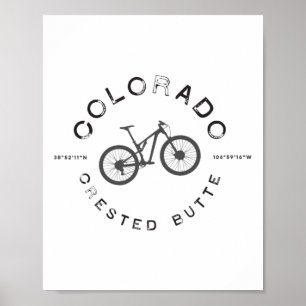 Poster Crested Butte Colorado Vélo de Montagne T
