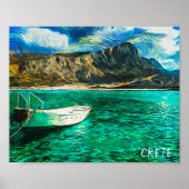 Poster Crète Grèce Ocean Oil Peinture (Devant)