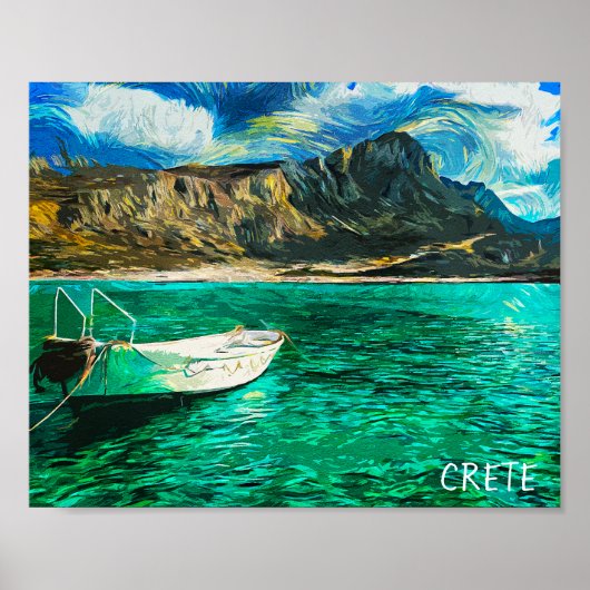 Poster Crète Grèce Ocean Oil Peinture (Devant)