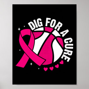 Poster Creuser pour une guérison Sketll rose sensibilisat