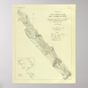 Poster Crevasse de San Andreas près de fort Ross