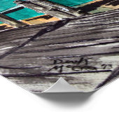 Poster crevette bateau marine art marin (Coin)