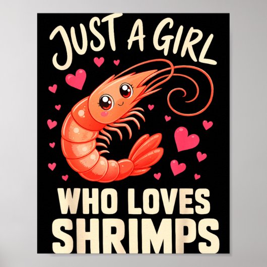 Poster Crevettes cajun fruits de mer fille (Devant)