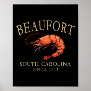 Poster Crevettes de Beaufort Caroline du Sud depuis 1711