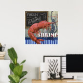 Poster Crevettes fraîches marché de poisson Style art (Bureau à domicile)
