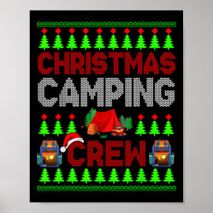 Poster Crew Camping de Noël Chandail Père Noël Camper Cam