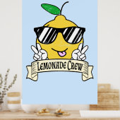 Poster Crew de limonade - Kawaii Peace Main et lunettes d (Cuisine)
