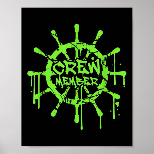 Poster Crew Member Ship Steering Wheel Graffiti Spray Fun (Devant)