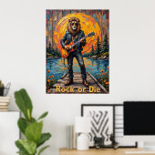 Poster Cri Sauvage : Guitare au bord de l'eau (Bureau à domicile)