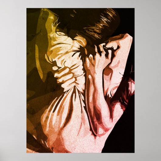 Poster Cri silencieux – Expression d'un tourment intérieu (Devant)