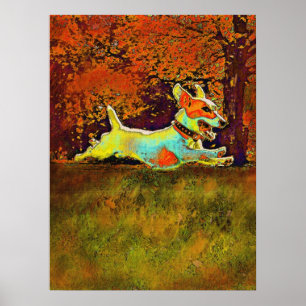 Poster cric Russell en bois d'automne