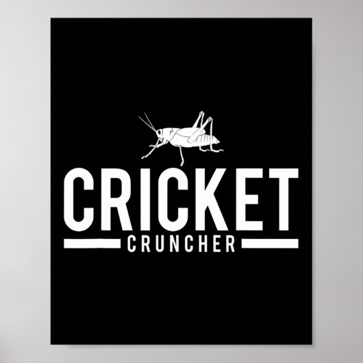Poster Cricket Cruncher Funny Insect Graphic  (Devant)