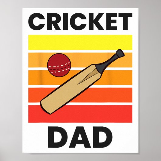 Poster Cricket Dad Funny Cricket Father  (Devant)