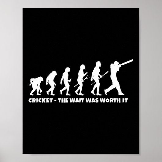 Poster Cricket Evolution For Cricket Sports Player Funny  (Devant)
