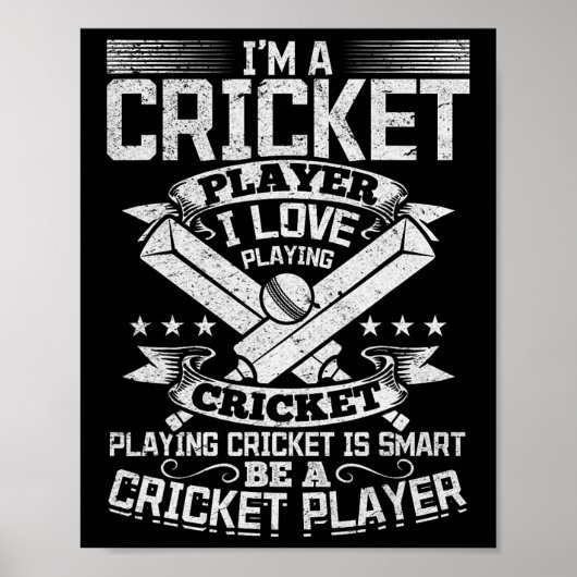 Poster Cricket Game - Playing Cricket Is Smart Be A Crick (Devant)