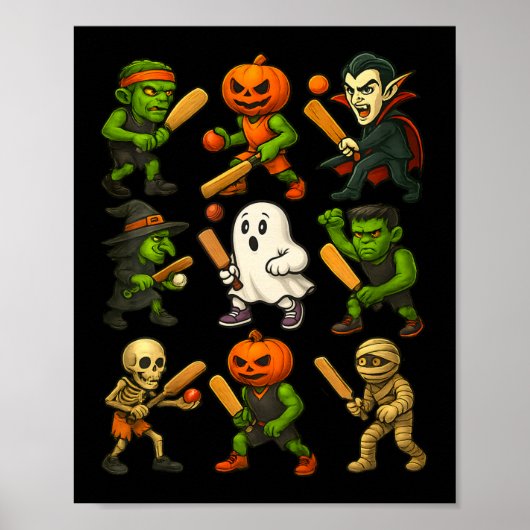 Poster Cricket Halloween Fantôme Vampire Squelette Costum (Devant)