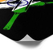 Poster Cricket India Vintage Indian Flag Cricketer  (Coin)