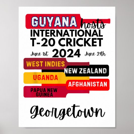 Poster Cricket international T-20 de Guyane (Devant)