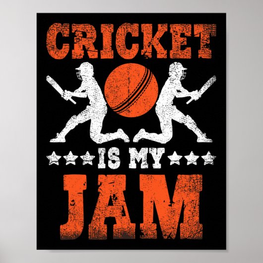 Poster Cricket Is My Jam Cricket  (Devant)