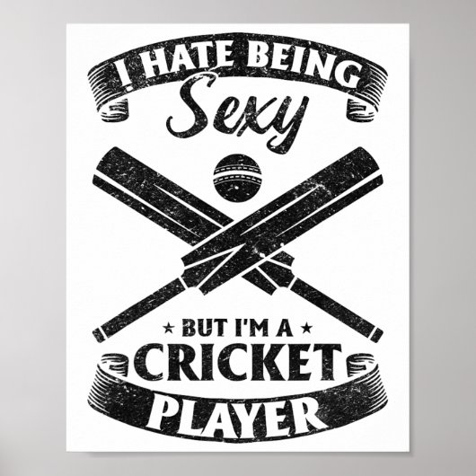 Poster Cricket - Je déteste être Y mais je suis un joueur (Devant)