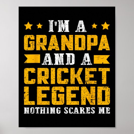 Poster Cricket Legend Grandpa  (Devant)