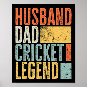 Poster Cricket Masculin Papa Légendaire Incroyable Meille