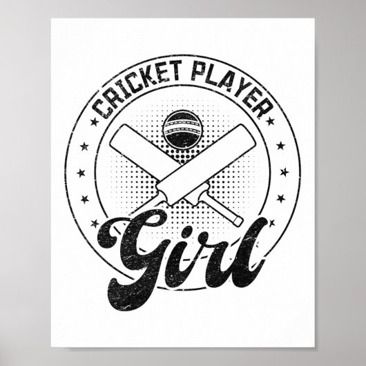 Poster Cricket Player Girl  (Devant)