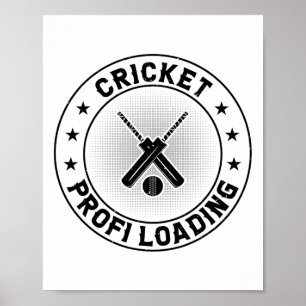 Poster Cricket Professionnel Chargement - Joueur de crick