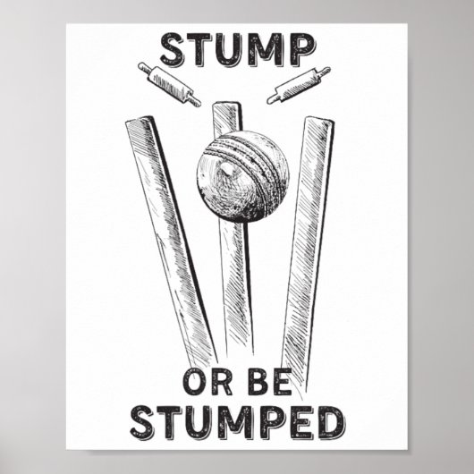 Poster Cricket T20 Jersey Stump Or Be Stumped (Devant)