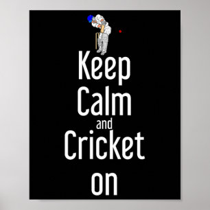 Poster Cricket T Ll Tsman Gardez Votre Calme Et Jouez Au