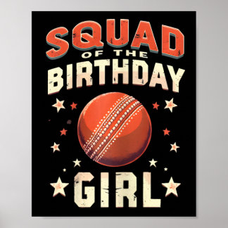Poster Cricket-themed Squad Of The Birthday Girl