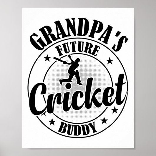 Poster Cricketing Cricket Player - Grandpa's Future Crick (Devant)