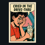 Poster Crié dans le Drive-Thru - Pop Art Heartbreak<br><div class="desc">Servez-vous du chaos émotionnel avec cette audacieuse impression murale pop art montrant une femme sanglotant dans sa voiture, des stries mascara courant, et un milk-shake renversé à la main. Stylisé dans la mode de la bande dessinée rétro avec l'ombrage mi-teinte et l'expression dramatique, ce portrait capture la beauté brute du...</div>