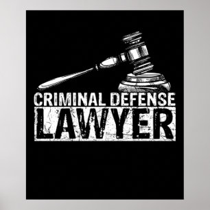 Poster Criminal Defense Lawyer Judge Gavel Job Quote