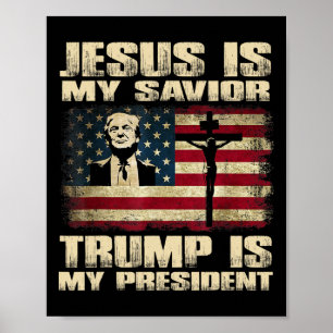 Poster Criminel Condamné Jésus Est Mon Sauveur Trump Est