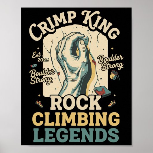 Poster Crimp King Rock Climbing Legends Boulder (Devant)