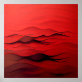 Poster Crimson Flow – Abstract Red Waves of Motion (Devant)