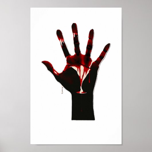 Poster Crimson Flow – Expression graphique de la main (Devant)