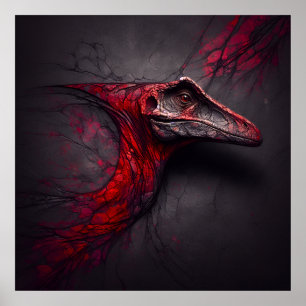 Poster Crimson Fossil Ouapproché - génie de l'IA