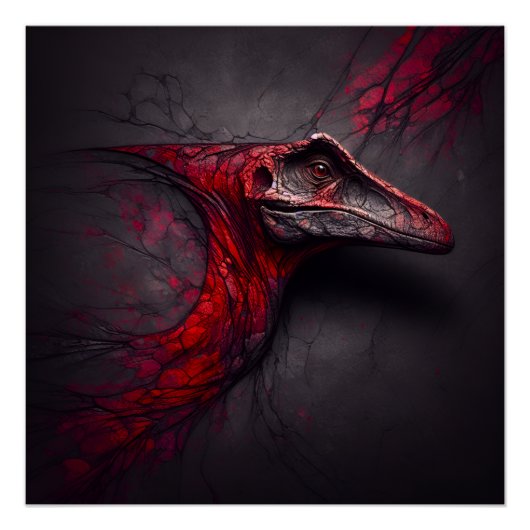 Poster Crimson Fossil Ouapproché - génie de l'IA (Devant)