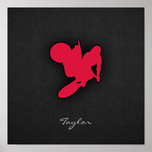 Poster Crimson Red Motocross