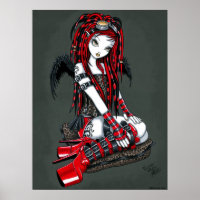 Poster "Crimson" Red Tattoo Cyber Goth Angel