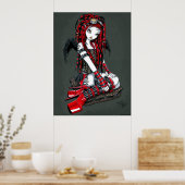 Poster "Crimson" Red Tattoo Cyber Goth Angel (Cuisine)