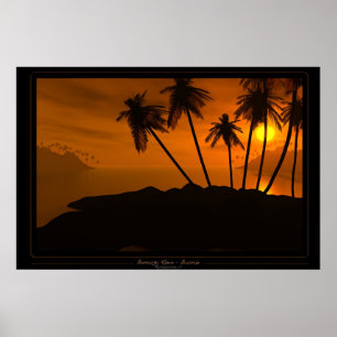 Poster Crique de sérénité - édition de lever de soleil