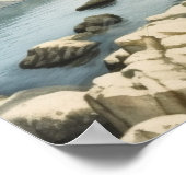 Poster Crique rocheuse au bord d'un lac dans les collines (Coin)