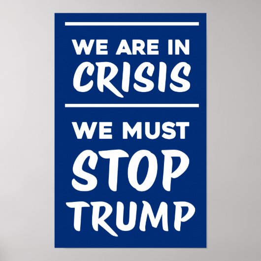 Poster CRISIS Anti-Trump | Blue | Protest (Devant)