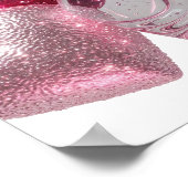Poster Crisp Silver TROIS CŒURS Art de texte 3D (Coin)