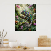 Poster Cristal Caméléon Jungle Glow (Cuisine)
