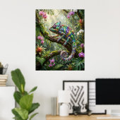 Poster Cristal Caméléon Jungle Glow (Bureau à domicile)