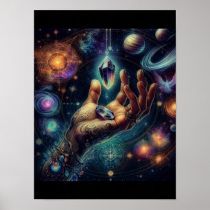 Poster Cristal céleste dans la spacy Palm Galaxy